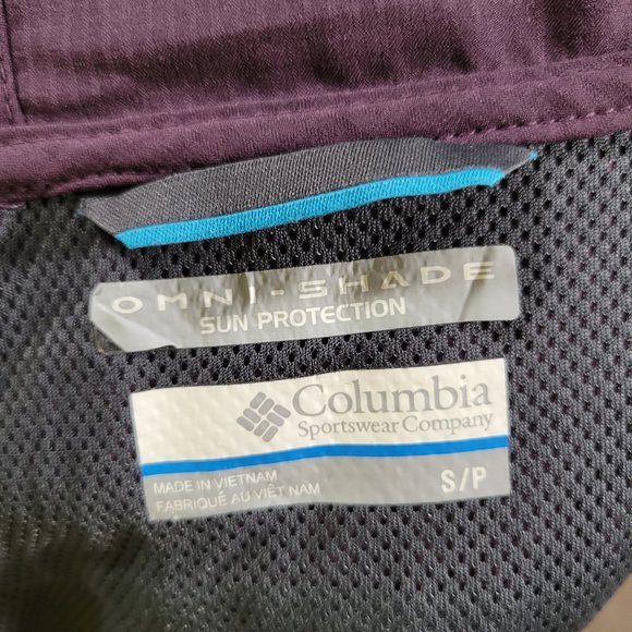 Women's Small Columbia Omni Shade Purple Zip Hooded Light Windbreaker Jacket - Picture 5 of 7